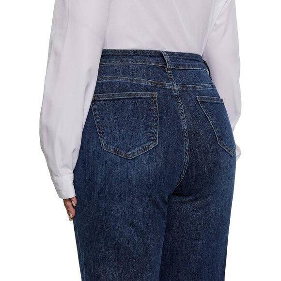 Plus Size Baggy Jeans Women Wide Leg Full Length High Waist Comfortable - Picture 7 of 8